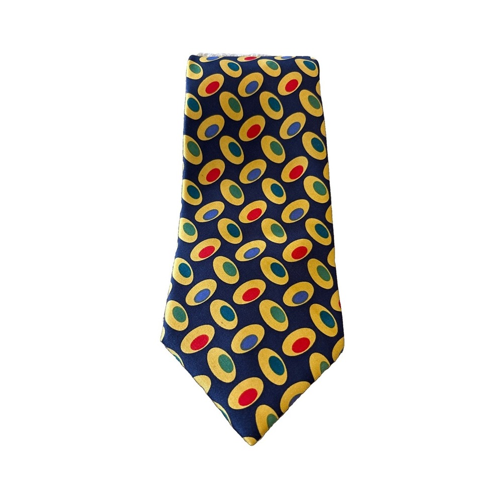Bullock & Jones Neck Tie Adult Mens Blue and Yellow Paisley 100% Silk Necktie